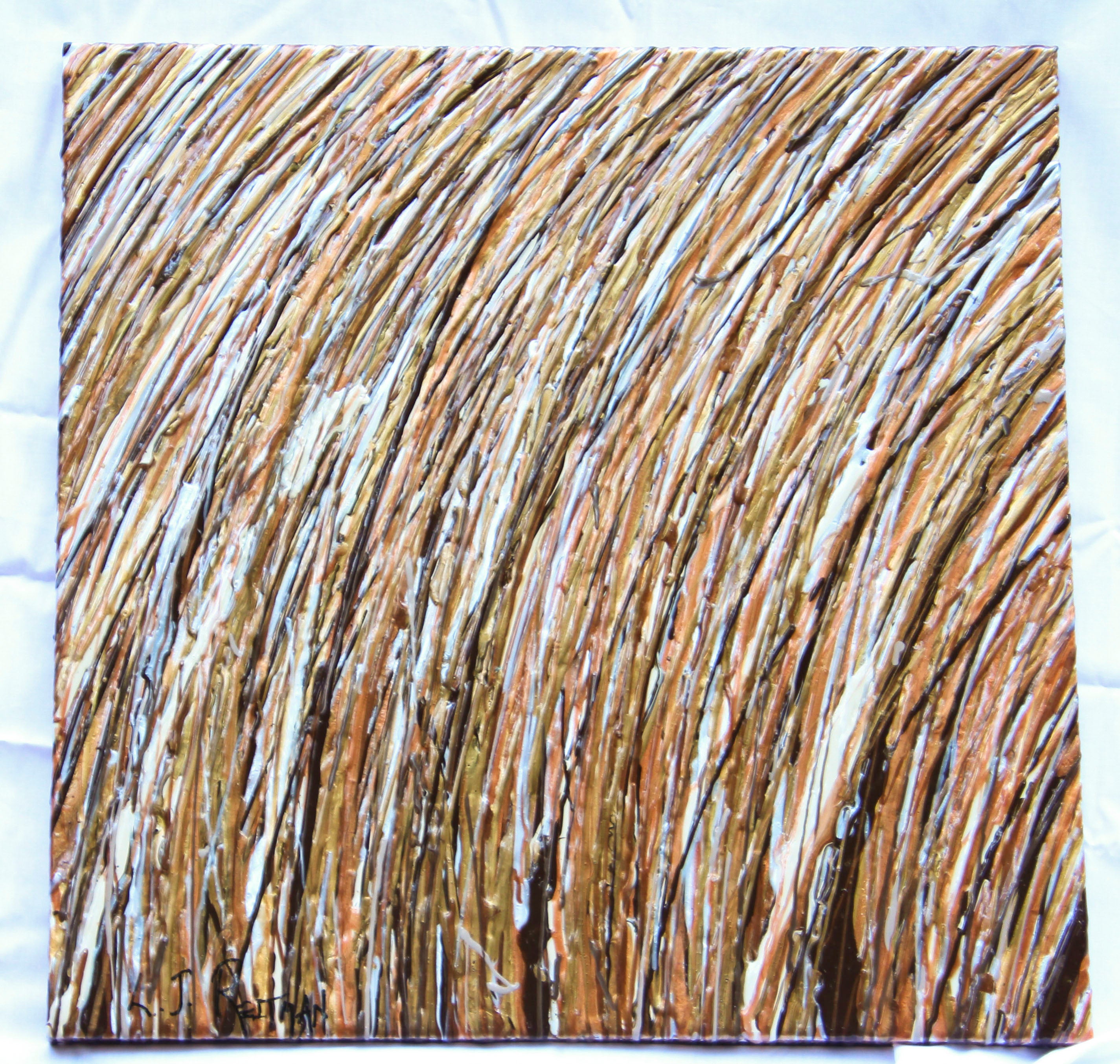 SOLD Abstract Art- Copper Road - LJ Reitman